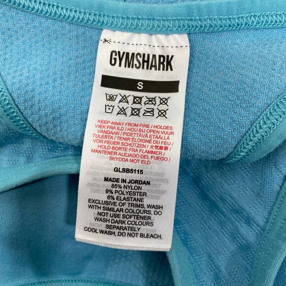 Gymshark Apex Seamless Sports Bra Light Blue Breathable Womens Sz Small Padded - Picture 12 of 14